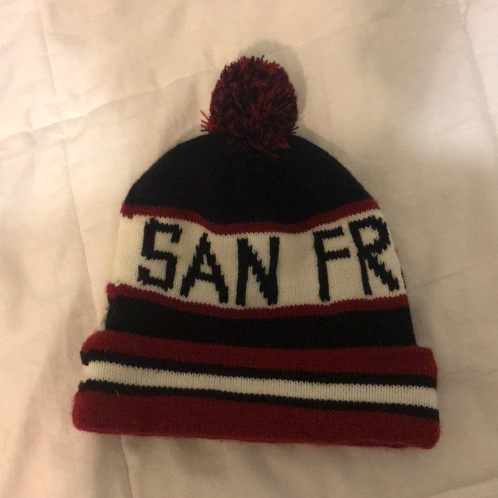 Pom Hat Beanie ‘San Francisco’ red/black/white